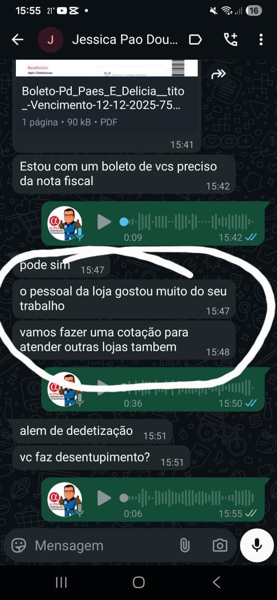 Avaliação cliente 1